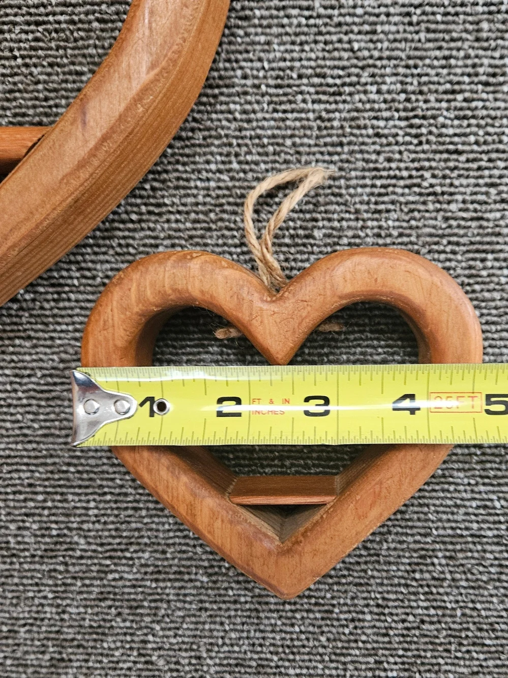 Wooden Heart Shelf Trio - Natural Brown